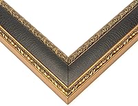 Vista 3 de Marco de 23 x 23 pulgadas, color dorado, antiguo, de madera, de 1.75 pulgadas de ancho de moldeo, profundidad del marco interior de 0.5 pulgadas