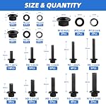 Besitu 280Pcs Metric Flange Bolt Assortment, M6x1.0, M8x1.25, M10x1.5 (12mm to 30mm) Assorted Hex Bolts and Nuts Washers Kit for Automotive, 10.9 Black Zinc Galvanized