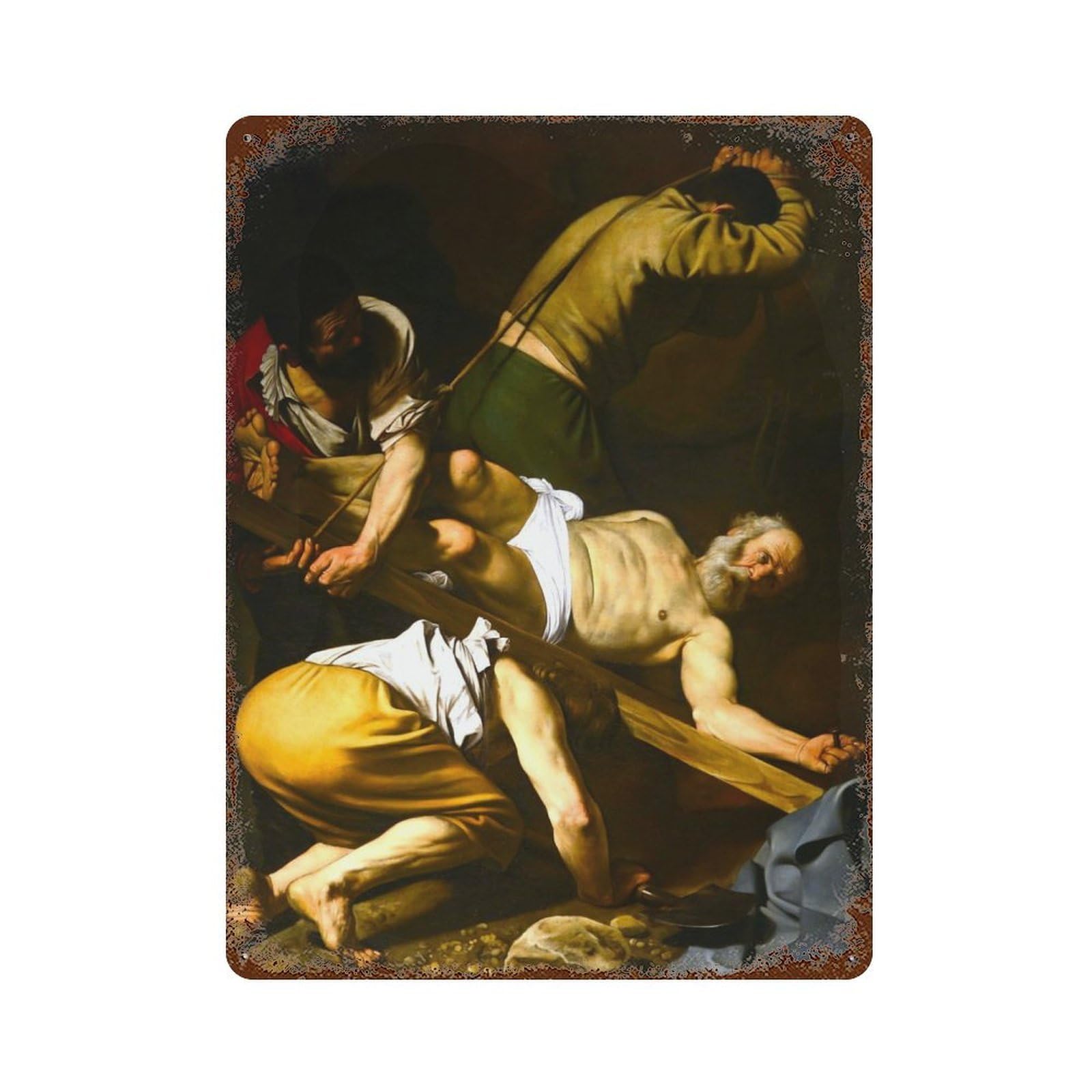 Crucifixion of Saint Peter Retro Metal Sign 15.7"x11.8", Classic Wall Plaque for Garage, Pub Or Kitchen