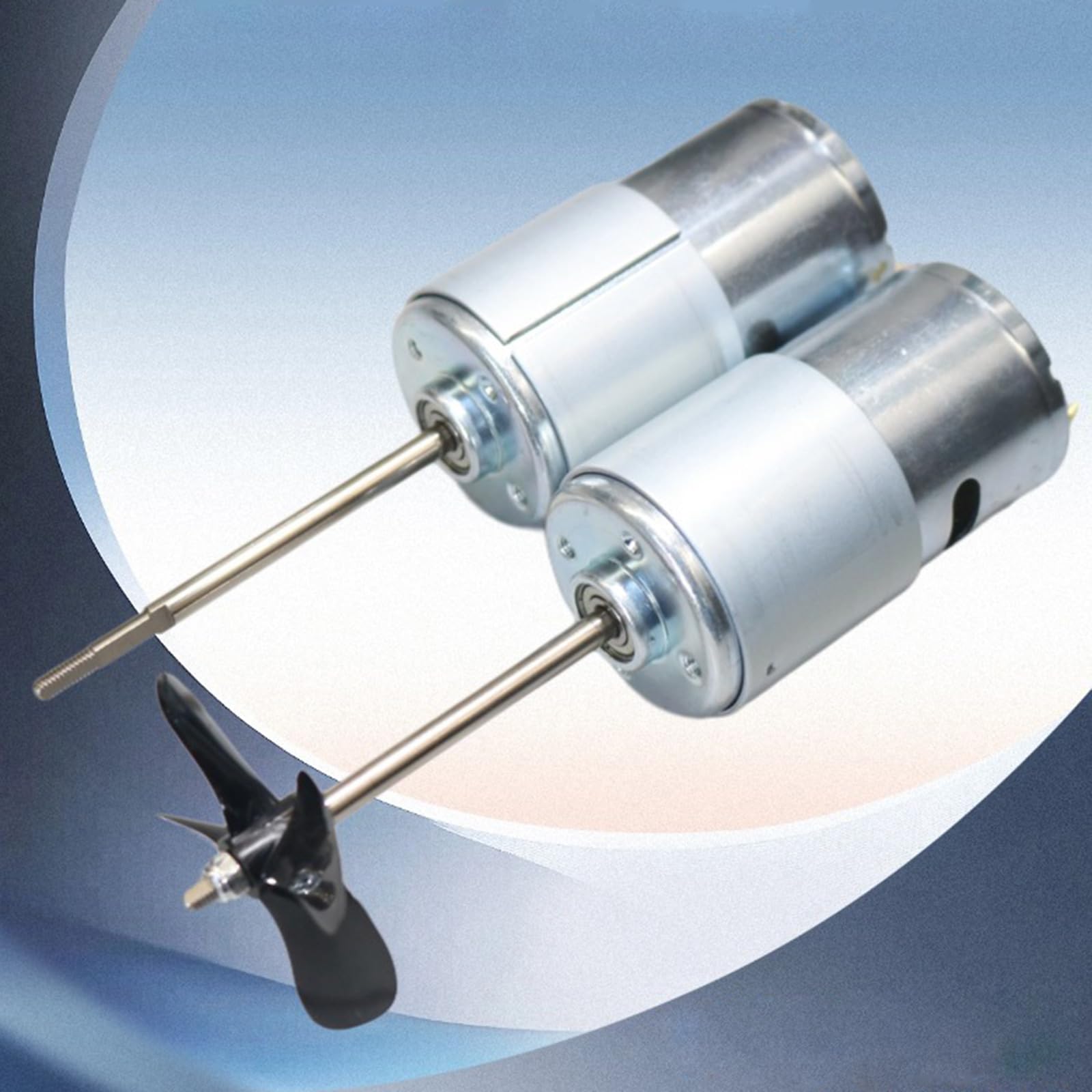 Motores de 12 V con hélices dobles de 60 mm hacia adelante y hacia atrás para control flexible de barcos, acero de alta velocidad, bajo consumo de energía, motor de eje largo de barco de cebo