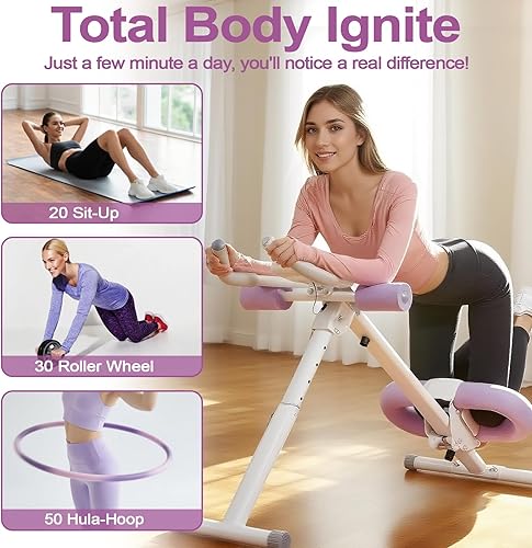 Miniatura 2 de Máquina de abdominales, máquina de entrenamiento abdominal ajustable para gimnasio en casa, equipo de entrenamiento de abdominales plegable con