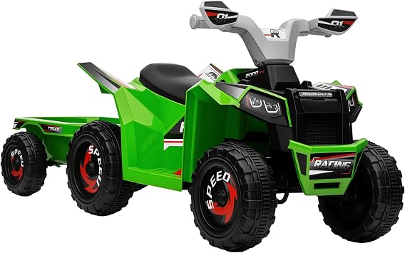 HOMCOM Quad Électrique 6V pour Enfant avec Remorque