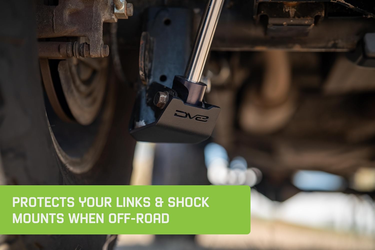 DV8 Offroad Rear Shock & Link Skid Plates for 2007-2018 Jeep Wrangler JK | Protects Your Links & Shocks When Off-Road | Durable Single-Piece Design | Works w/Factory & Most Aftermarket Shocks | Steel