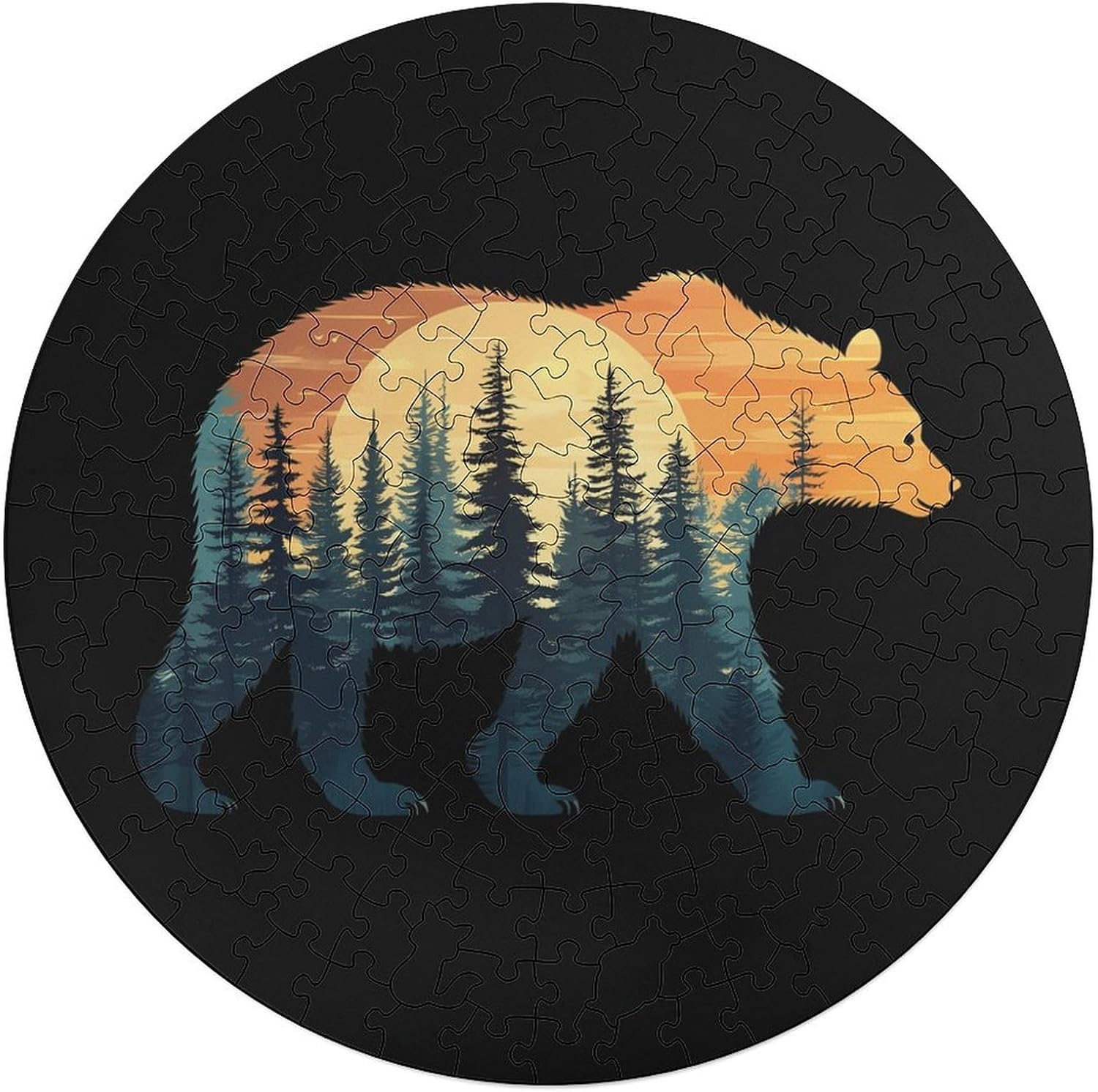 Bear Wooden Puzzles Irregular Animal Shaped Jigsaw Puzzle Fun Family Game 195 PCS