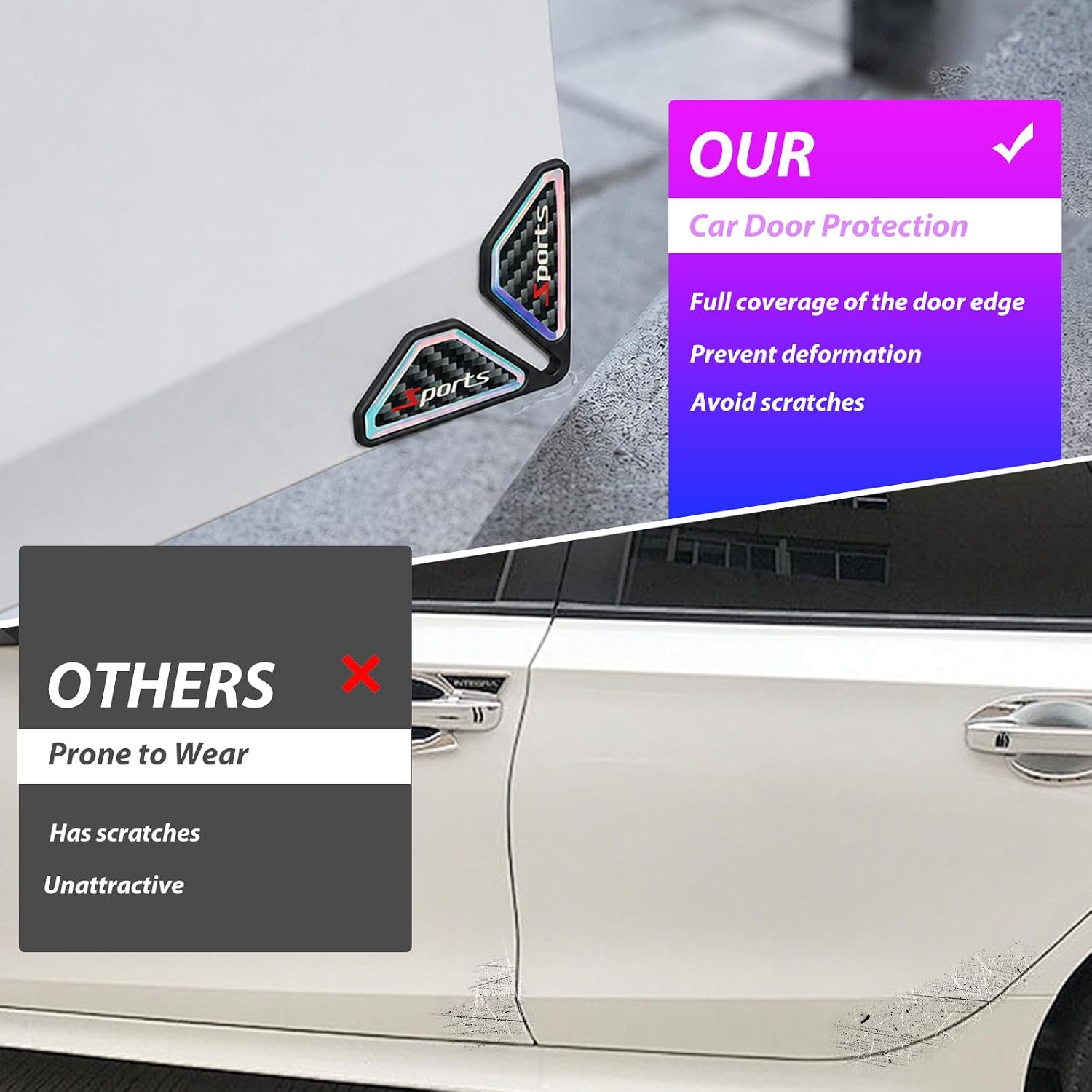 2PCS Car Door Corner Protector,Sports Car Door Edge Protector image 4