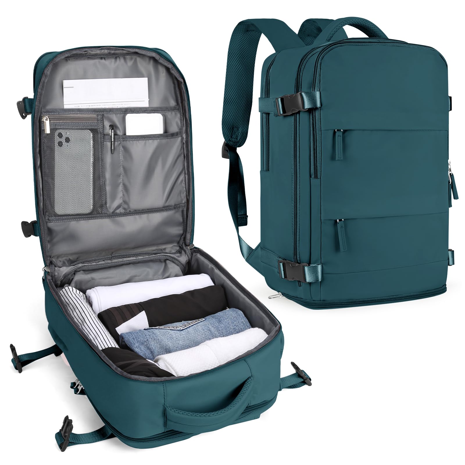 SZLX Zaino da Viaggio grande Zaino Ryanair 40x30x20 Sottovuoto Donna da escursionismo sportivo da esterno impermeabile Zaino Casual Laptop da 14 Pollici con porta di ricarica USB Scomparto per Scarpe
