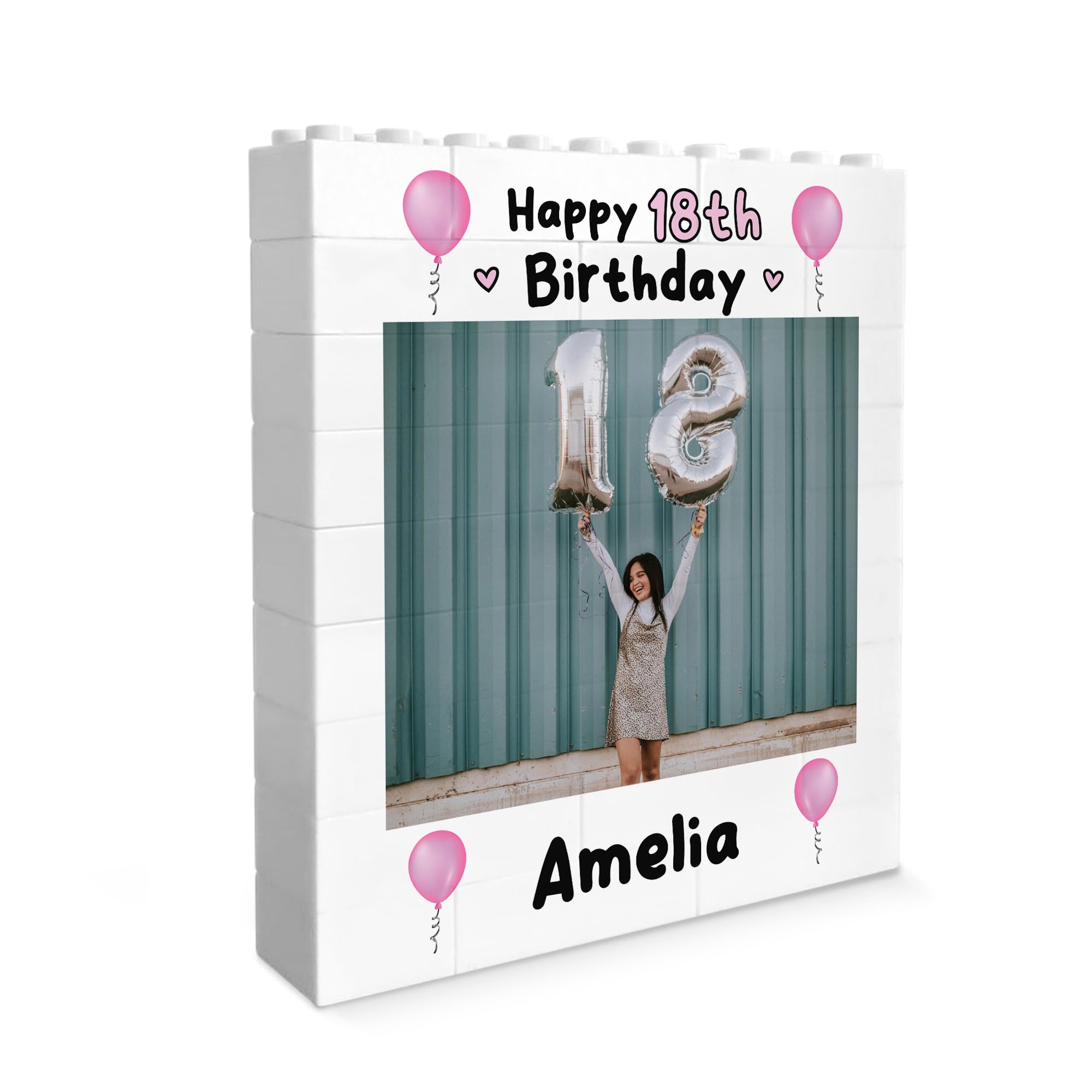 Red Ocean Personalised Photo Bricks, Photo Plaque, 18th Birthday Gifts For Women, Daughter Gift, Best Friend Birthday Gift, Sister, Building Bricks For Her