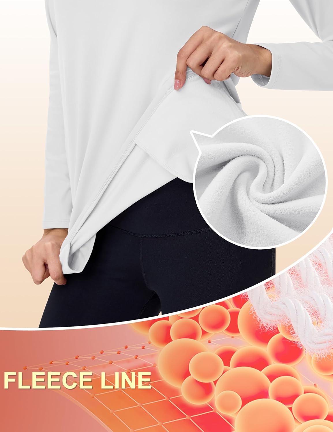 TACVASEN Women's Thermal Shirts Mock Turtleneck Fleece Lined Long Sleeve Underwear Water Resistant Athletic Base Layer - Image 4