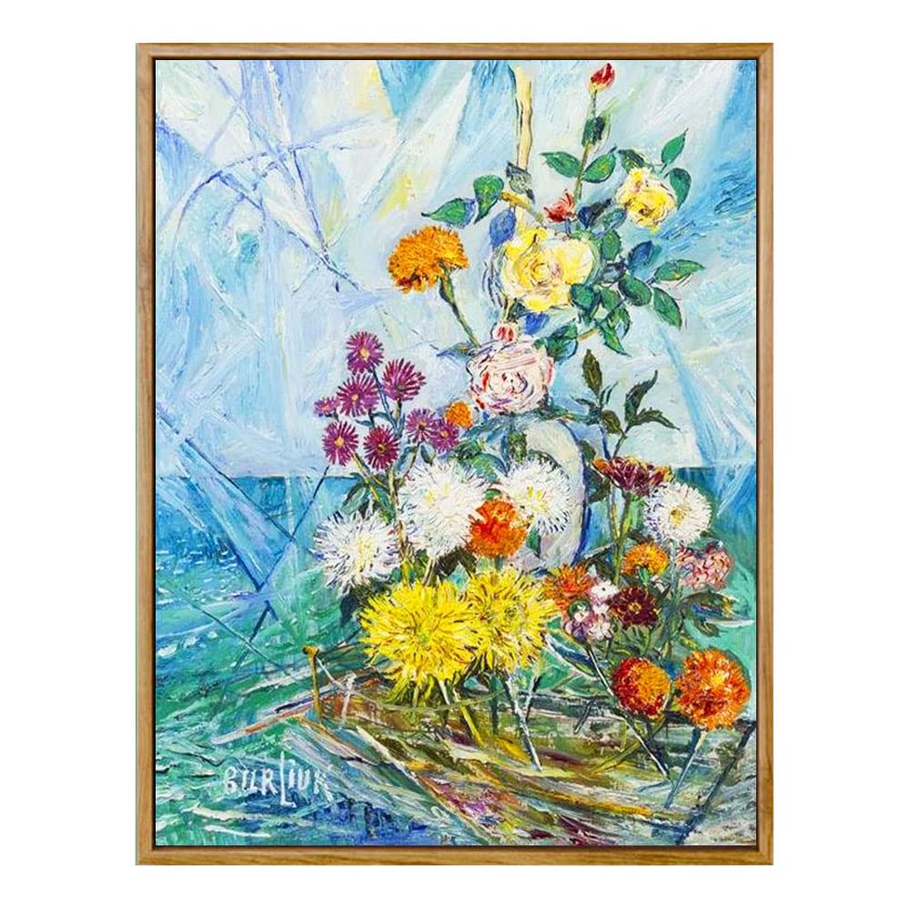 Amazon.co.jp: デビッド・ダビドビッチフラワーキャンバスペインティング手描きアート複製私たちのプロの画家手作りアクリル絵画70x91cm  28x36インチ : ホーム＆キッチン