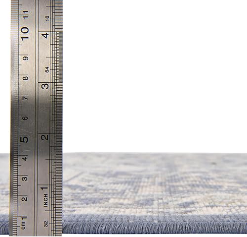 Miniatura 4 de Rugs.com Whitney Collection - Alfombra baja color azul francés de 4 x 6 pies, perfecta para entradas, cocinas, rincones de desayuno, piezas de acento