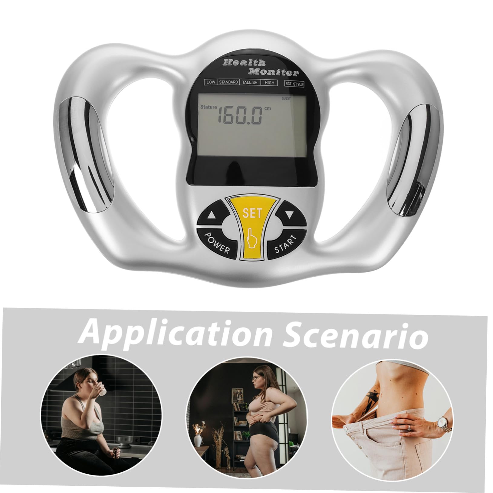 Analizzatore Grasso Corporeo Portatile con Calcolatore Bmi Tester Salute Palmare Facile Usare per Monitoraggio Fitness e Percentuale Grasso