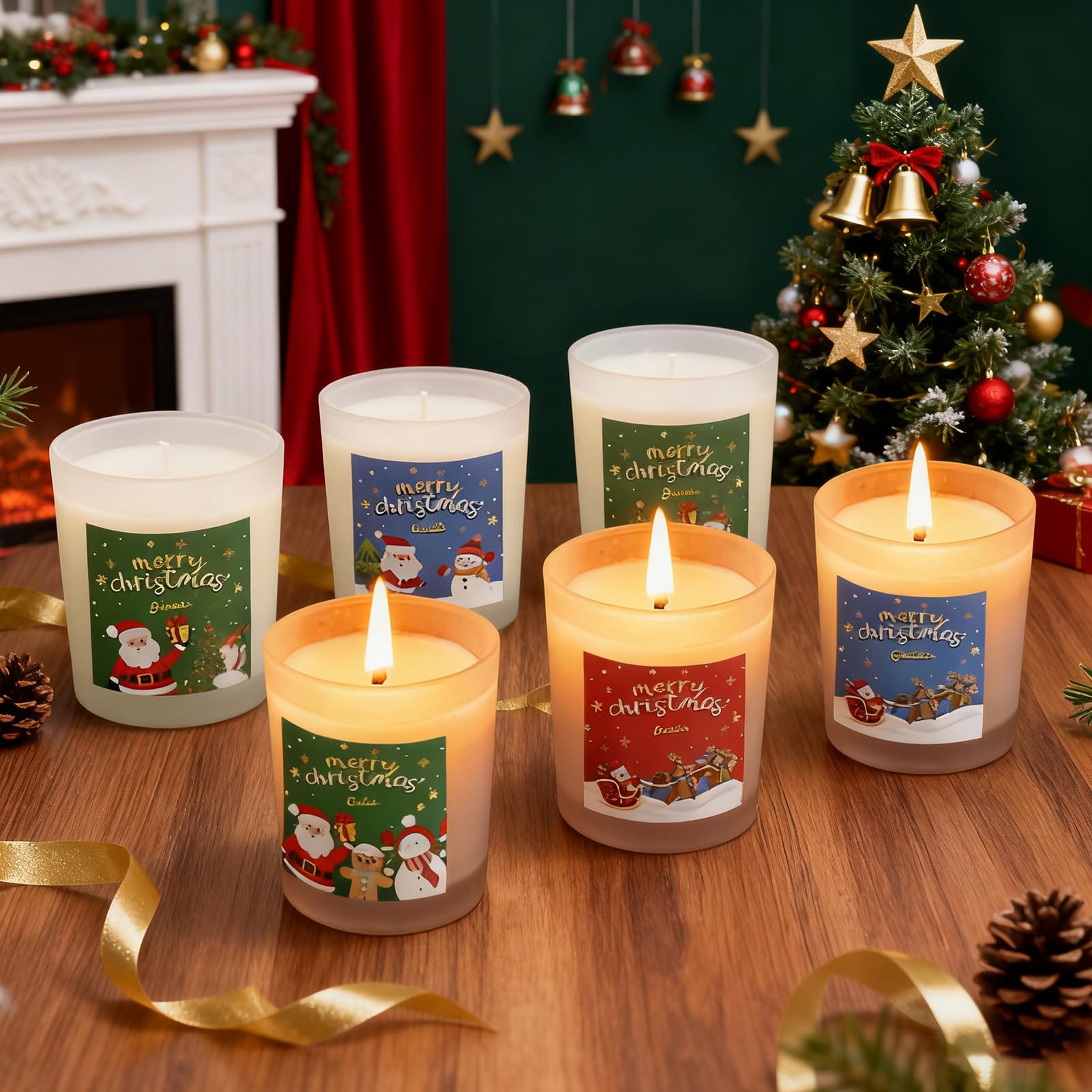 Vela de Relajación 6 Piezas Calmantes Para Decoración | Vela Aromática Elegante en Tarro de Serenidad Para La Relajación En El Dormitorio, La Decoración Del Hogar, El Baño, Las