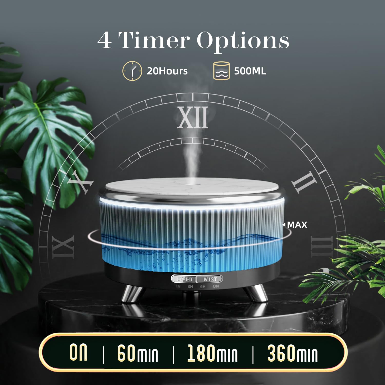 Diffusore di oli essenziali da 500 ml: diffusore di aromi ad ultrasuoni con telecomando per spa, hotel, sala yoga, umidificatore per camera da letto, con luci notturne a 7 colori e spegnimento
