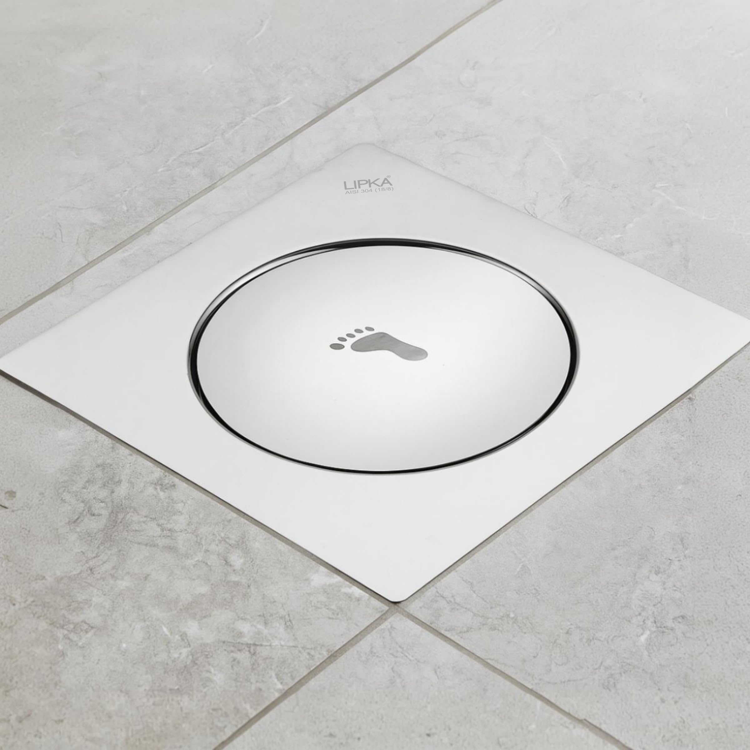 LIPKA Square Pop-up Floor Drain |304-Grade Stainless Steel |6x6 Inches| with Cockroach Trap/Jali |