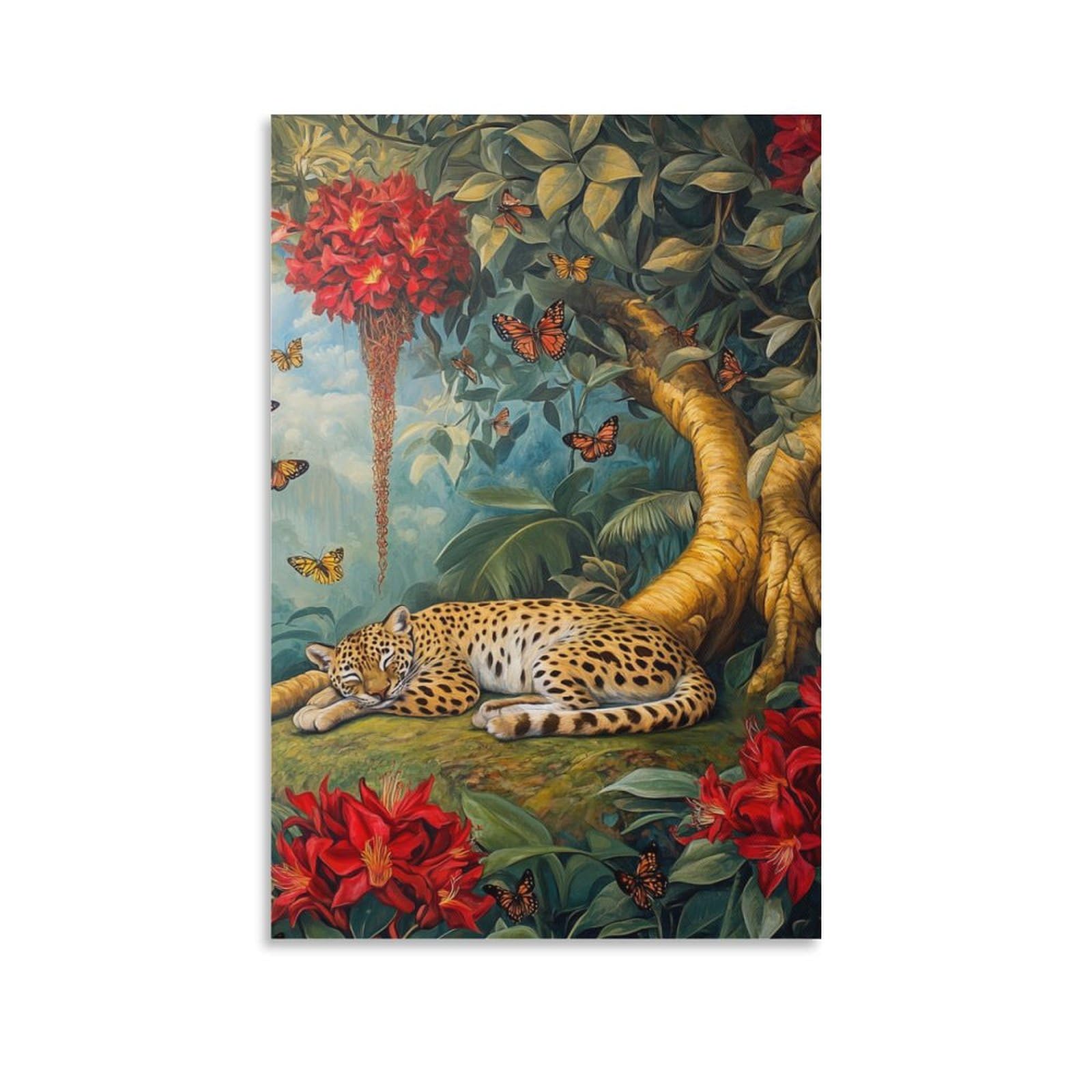 Impression sur toile léopard affiche décoration murale salon tableau moderne 50x75