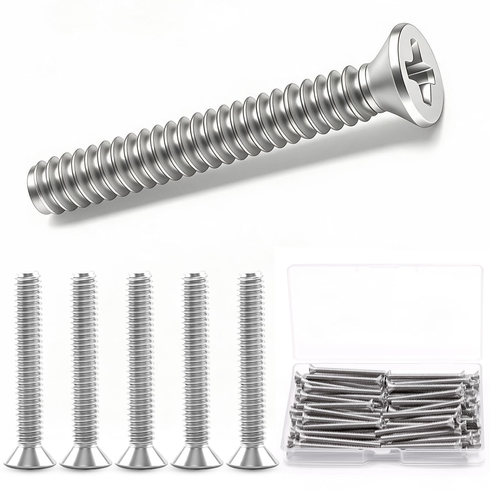Twidec 102pc Machine Screws - Stainless Steel -22