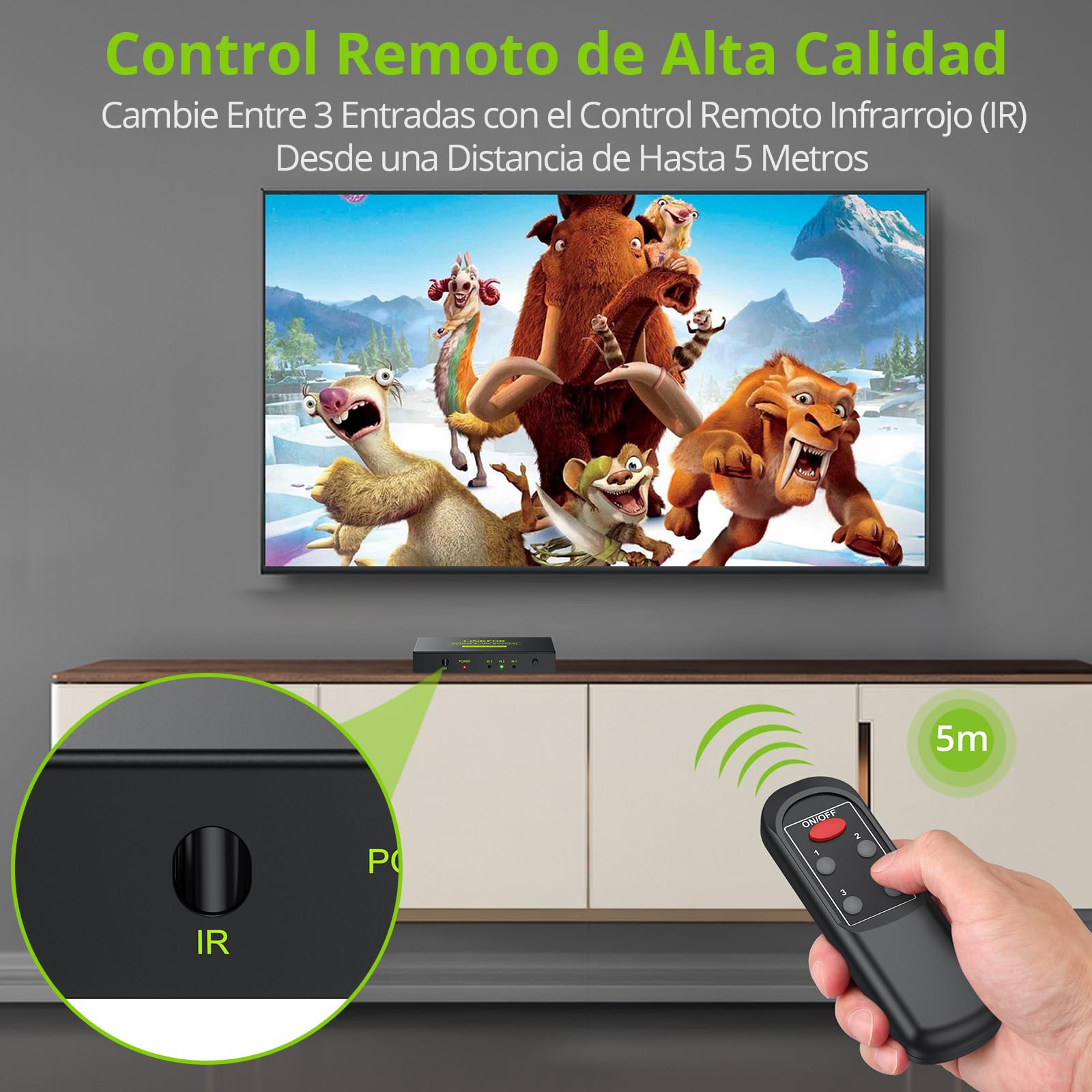 Conmutador Audio Digital 3 Entradas 1 Salida Switch Óptico Toslink Comutador SPDIF con Mando Soporte LPCM2.0 DTS Dolby-AC3 para PS3 VHS Blue-Ray DVD HDTV Barra de Sonido Amplificadores