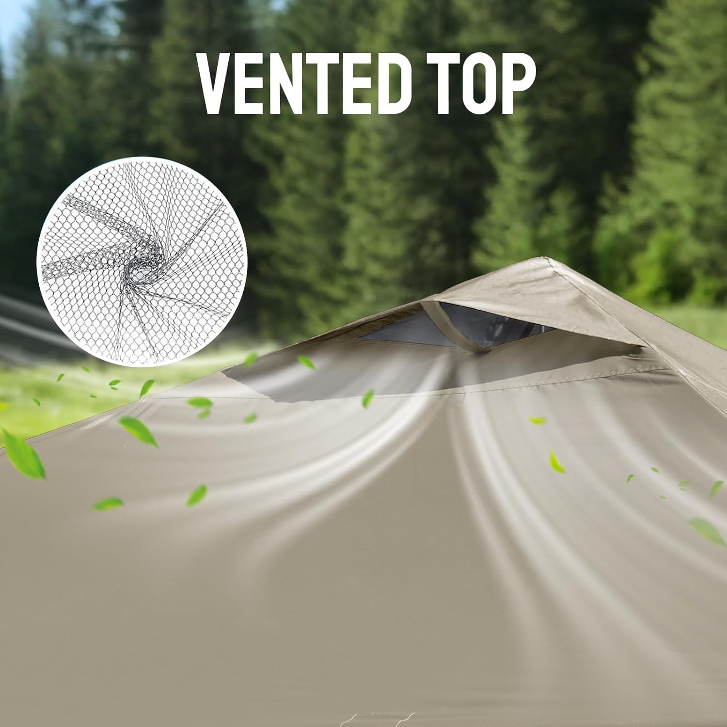 CROWN SHADES Adjustable Height on The Fly, 10x10 Pop Up Canopy - Beach Tent with One Push Setup - Easy Outdoor Sun Shade for Events, Parties, Camping - Outside Shade with STO-N-Go Bag, Khaki - Image 7