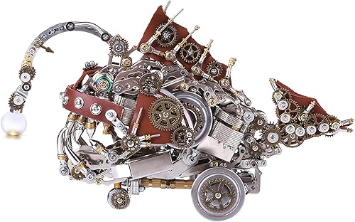 Miniatura 2 de Lingxuinfo Kit de 1064 piezas de modelos de pez angleo modelo de montaje de pez anglefico manualidades mecánicas de pez angular para decoración del