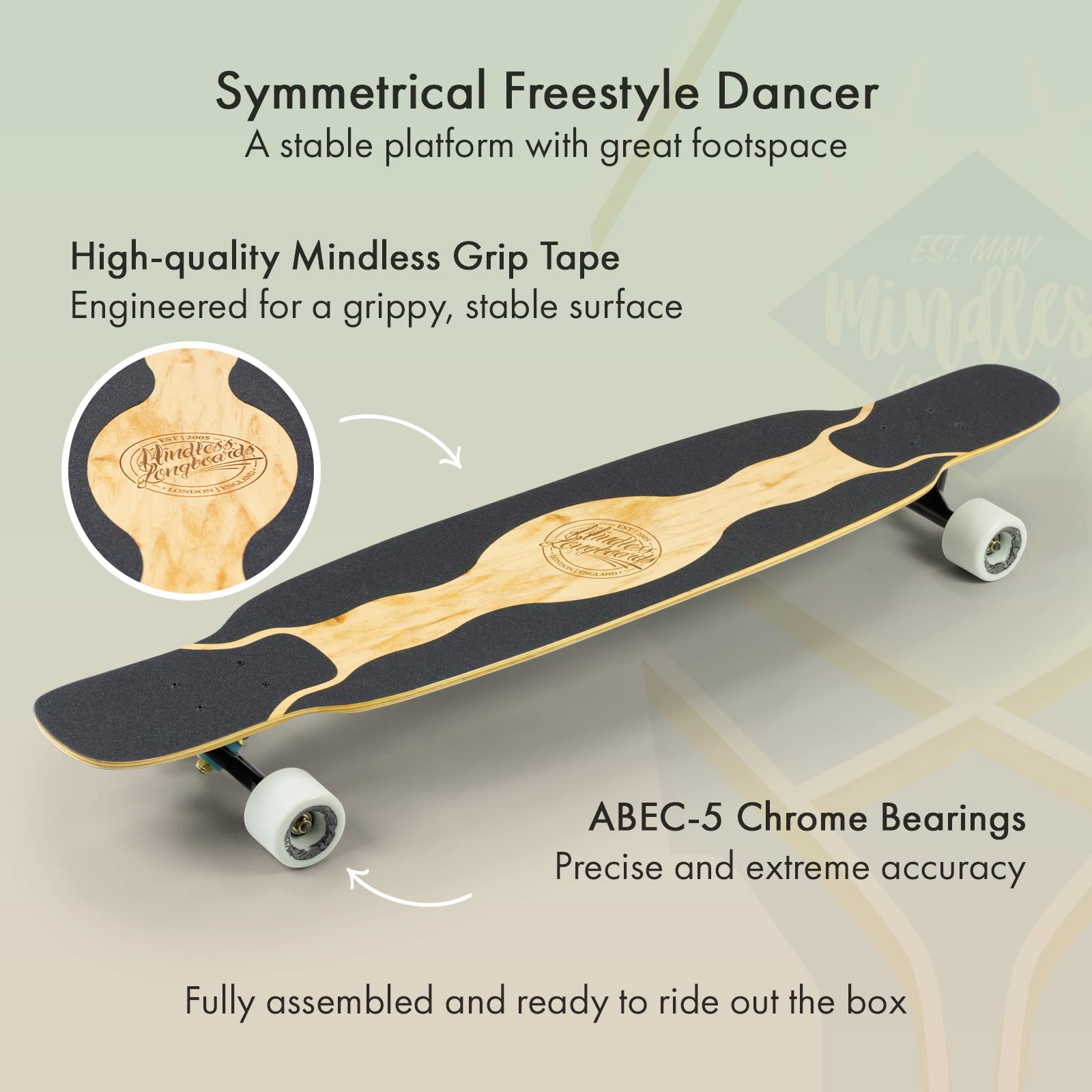 【美品】MINDLESS LONGBOARDS コアダンサー ロングスケート Mindless Longboards Core Dancer Longboard Skateboard, Adulti