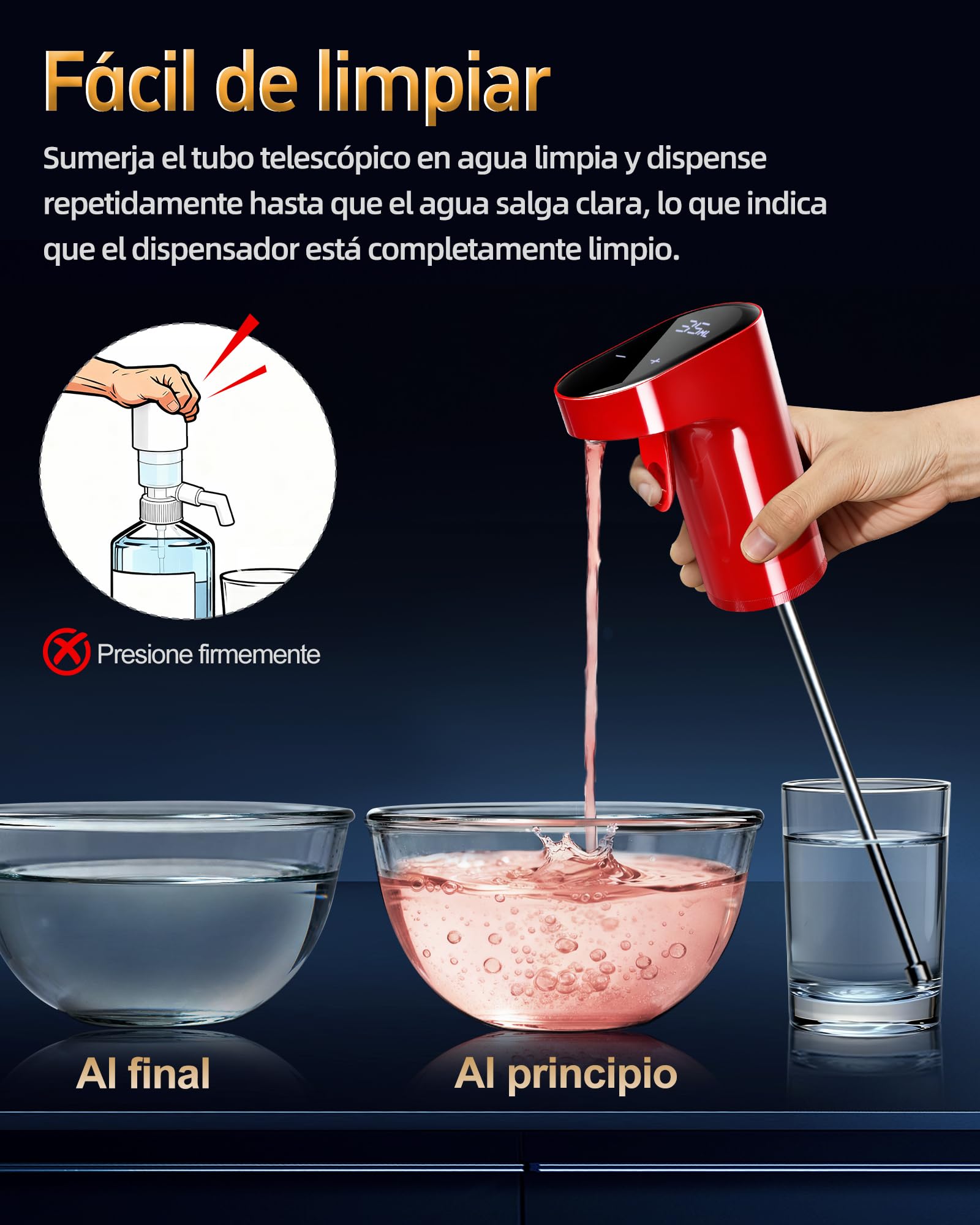 Regalo Asunción Virgen - 5en1 Decantador Eléctrico Vino y Dispensador Licor | Aireador Automático Dosif Precisión 1-999ml | Para amantes vino, whisky, anfitriones (Rojo)