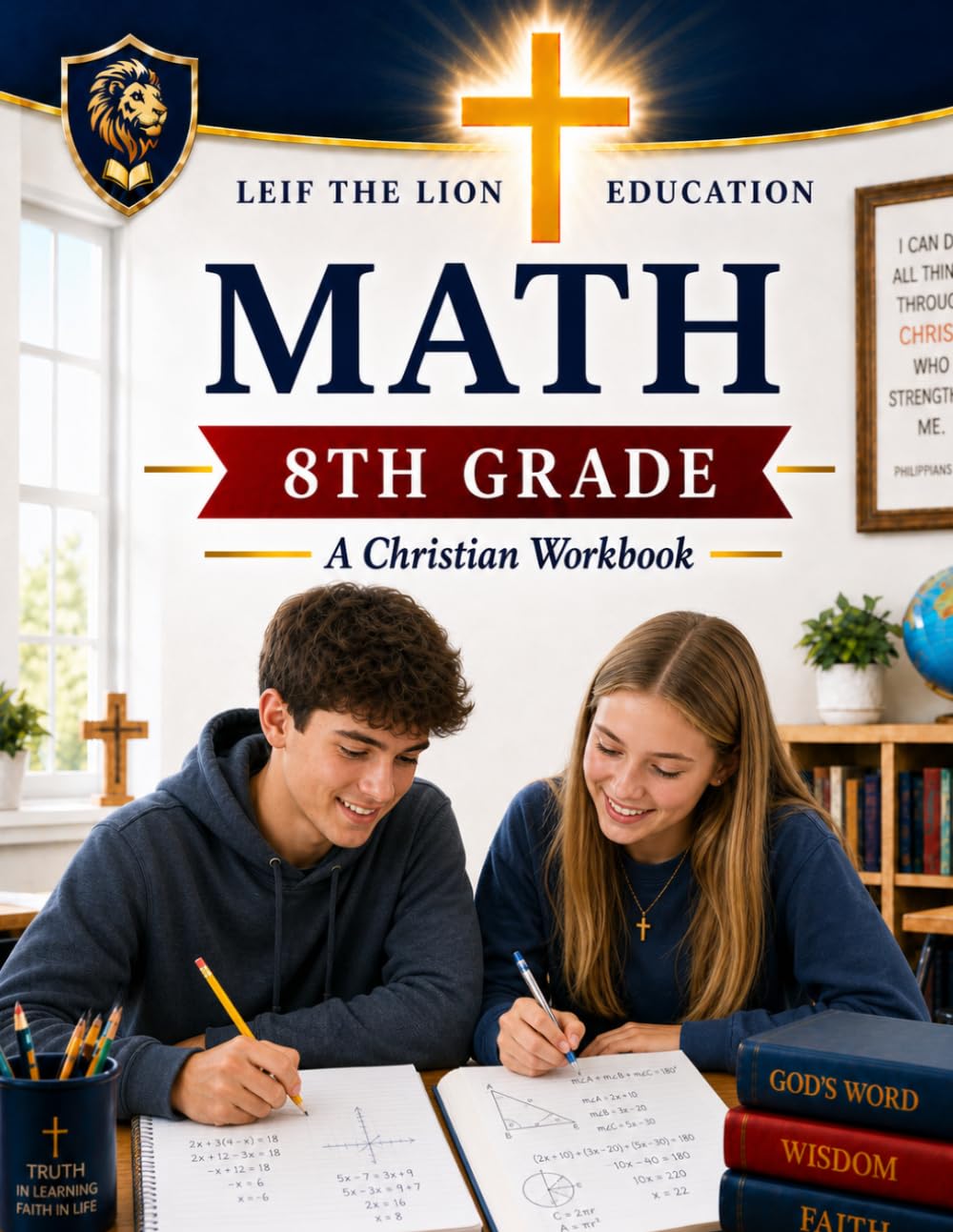 8th Grade Math: A Christian Homeschool Workbook (Homeschool Math Workbooks)