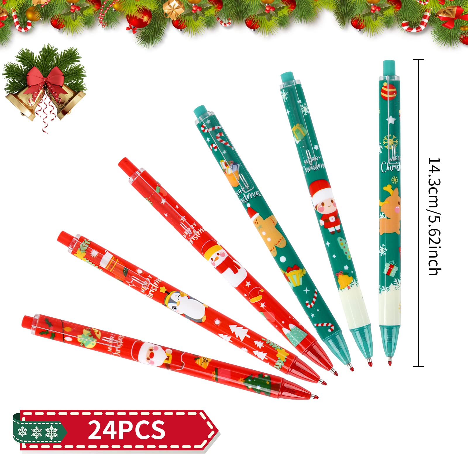 Lot De 48 Stylos Et 24 Blocs-notes De Noël - Stylos à Gel, Motifs Père Noël, Bonhomme De Neige, Renne - Cadeaux Fête