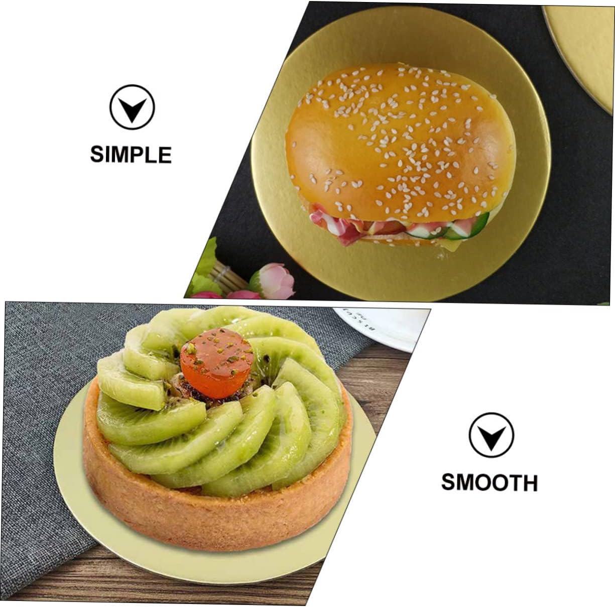 12pcs Round Cake Drums Multi-tiered Cake Boards Food-grade Cardboard with Gold Foil Easy to Use