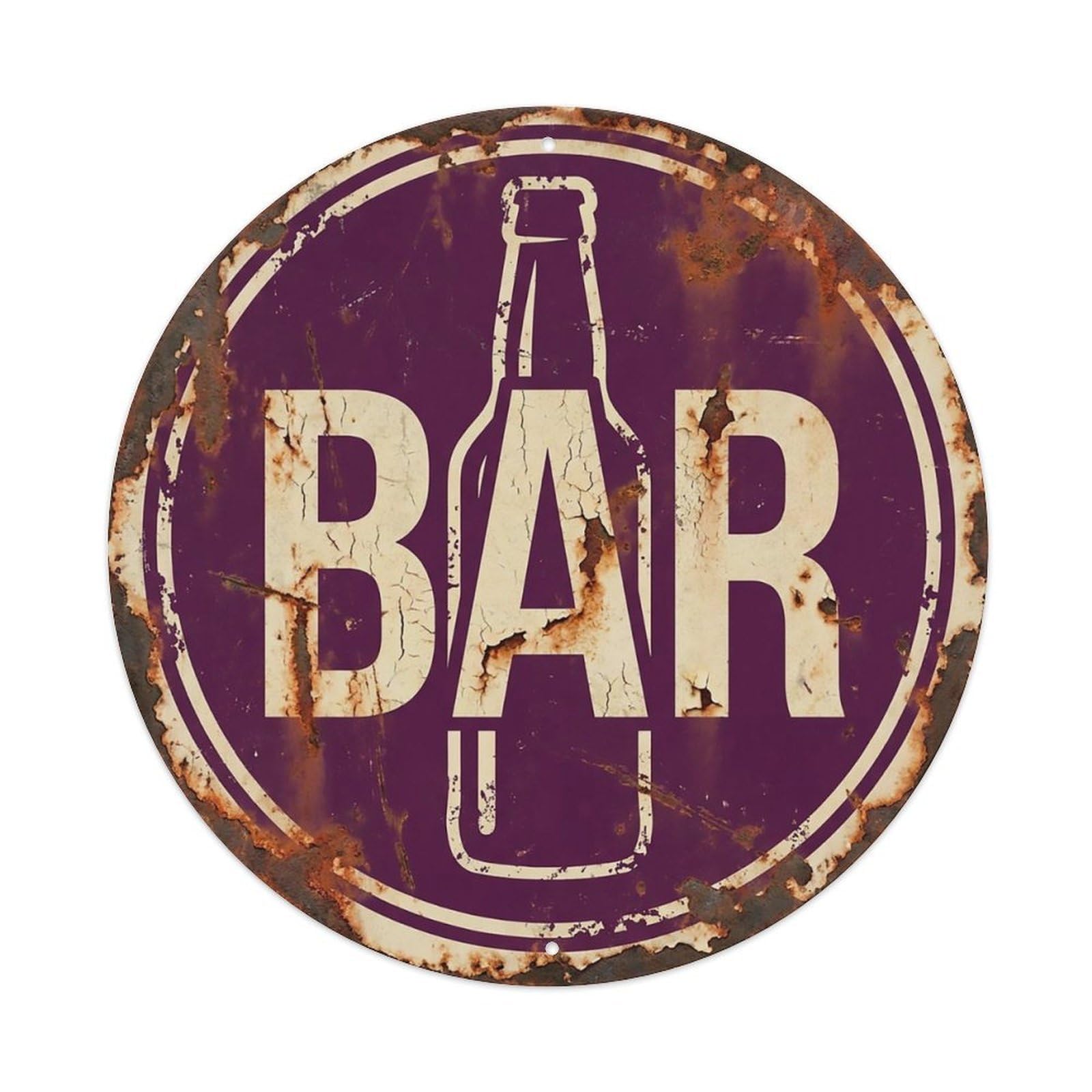 Vintage Beer BAR Plum Purple Retro for Pub Metal Tin Sign