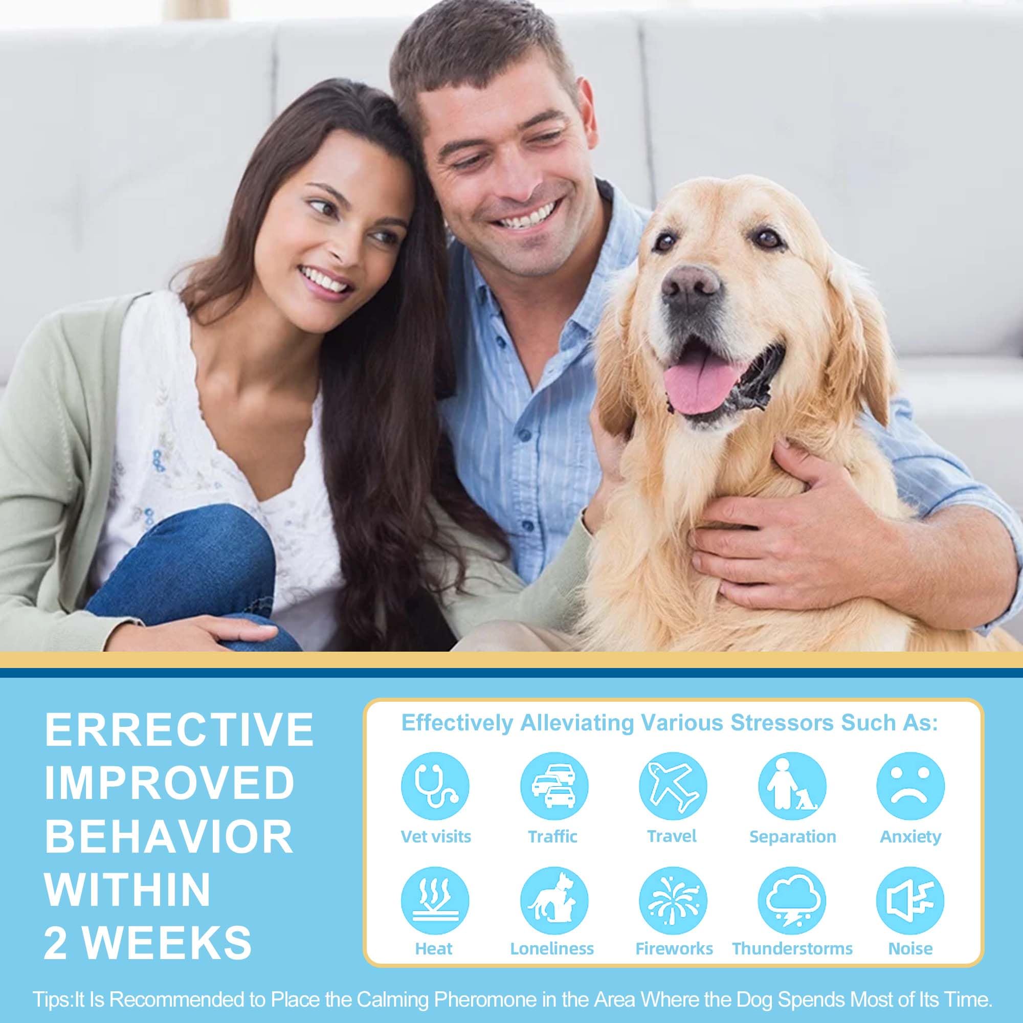 Ricarica per diffusore calmante per cani, confezione da 6 ricariche per diffusore terapeutico per alleviare l'ansia del cane, ricariche per diffusore di feromoni calmanti per cani per ridurre