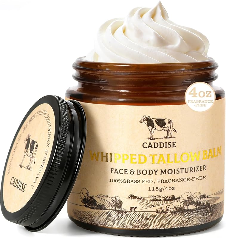 Manteiga corporal batida de sebo bovino com mel CADDISE, sem fragrância, 113 g