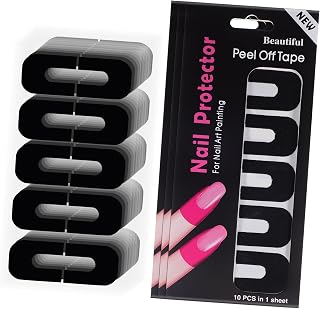 CLISPEED 100hojas Pegatinas Protectoras De Uñas Protectores De Esmalte Forma Unidades Despegables Para Manicura Adhesivos De Barrera Para Cutículas Color Negro Para Prevenir Derrames De