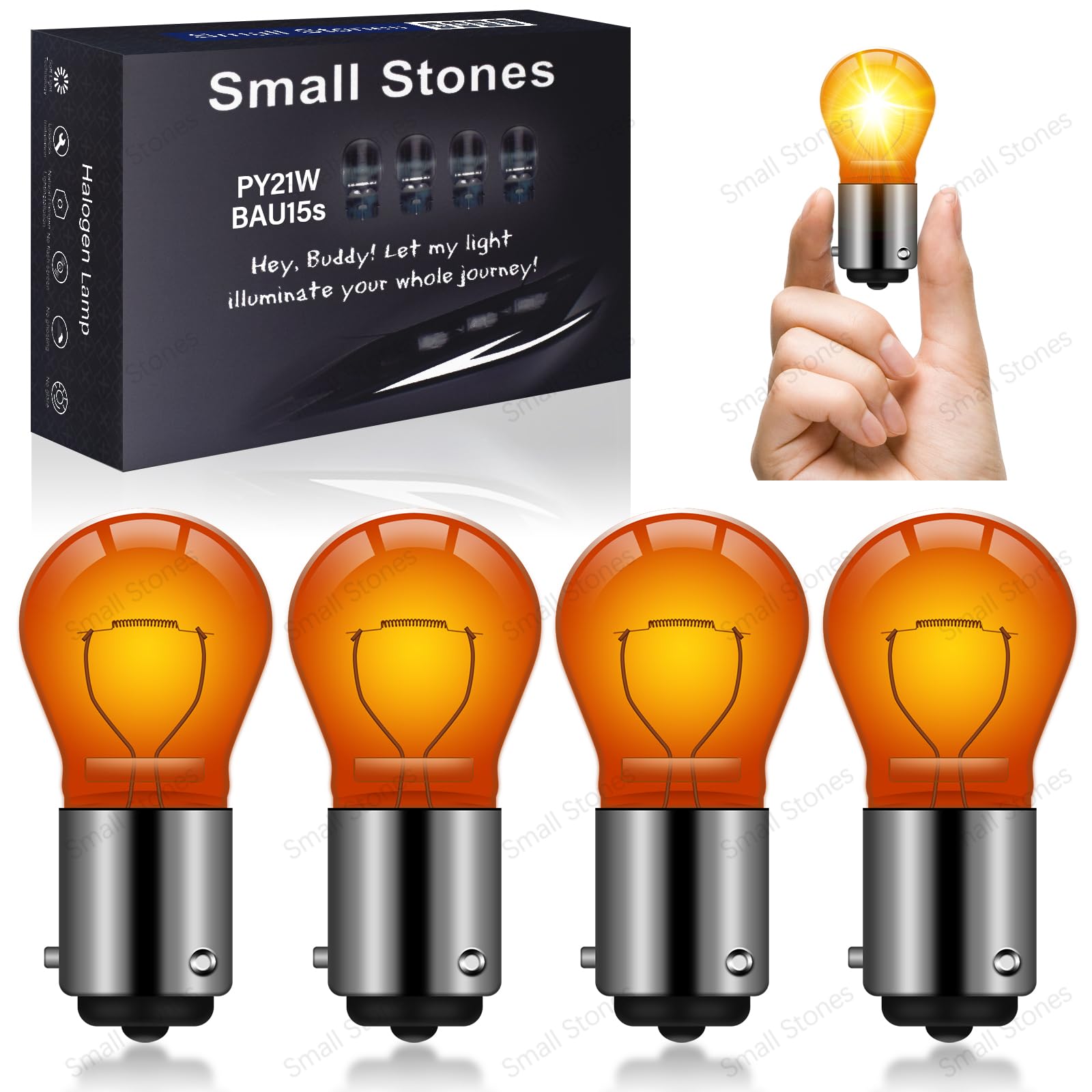 Small Stones 4PCS 1156A BAU15S 12 V PY21W Long Life Miniature Bulb BAU15S 1141 1156NA 7507 12496LLB2 Automotive Turn signal Lamp Brake Lamp