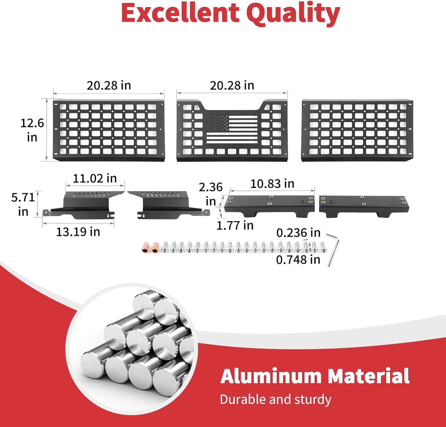 Linskip Tailgate Bed Molle Expansion Panel Compatible with 2015-2020 Ford F150 & F150 Raptor, Rear Gate MOLLE Racks, Cargo Carrier Tool Organizer, Exterior Accessories