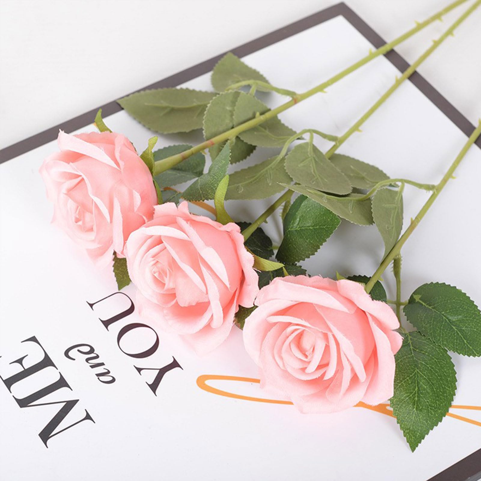 Rose Artificiali Rosse Con Stelo Lungo 58 Cm - Fiori Finti In Seta Realistici, Impermeabili, Per Decorazioni Matrimoni E Casa