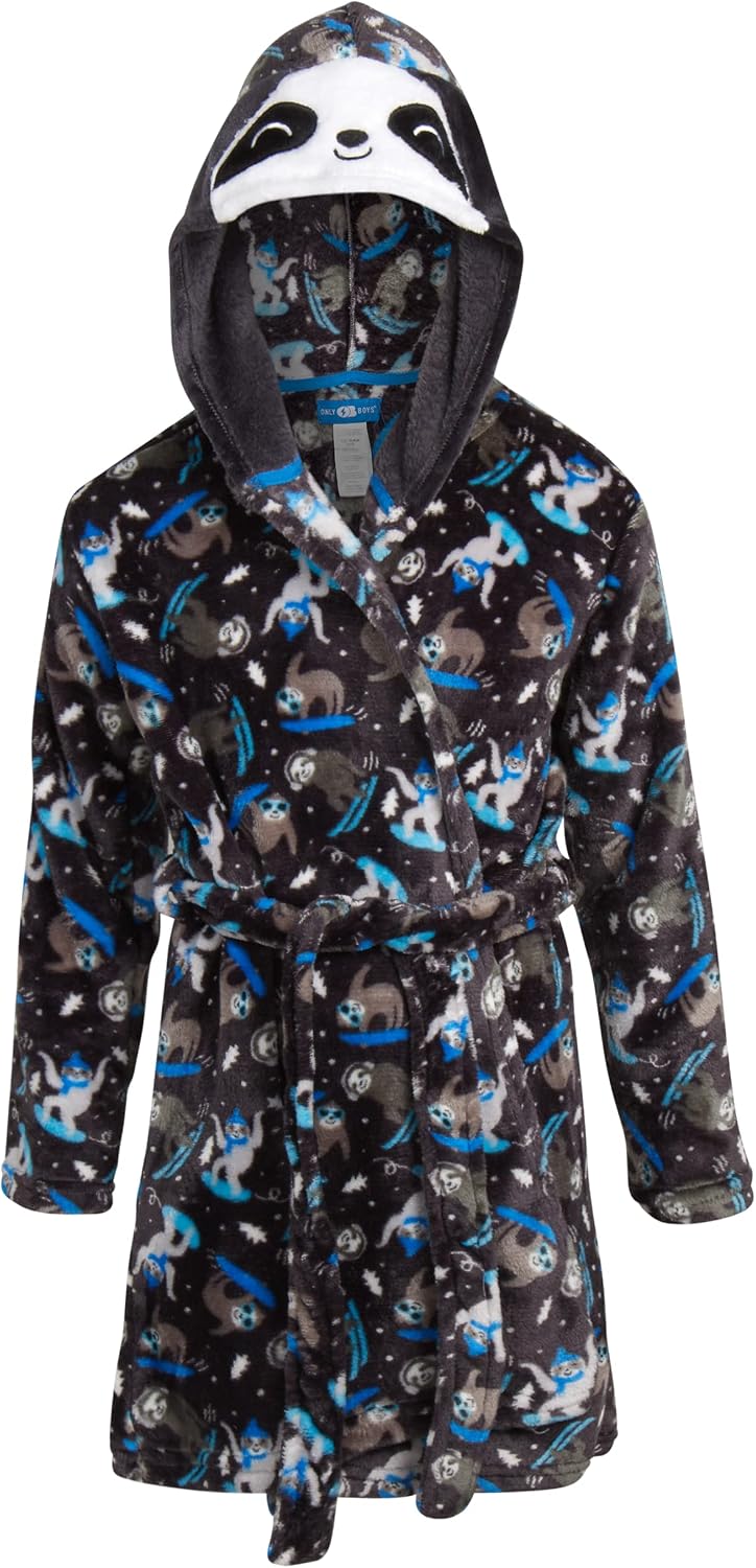 Bathrobe - Plush Fleece Bathrobe: Crocodiles, Sharks, Dinosaurs, Ninjas (6-14)