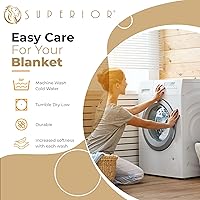 Vista 5 de Superior Metro - Manta de algodón para todas las estaciones, manta tejida para sofá, cama, ropa de cama, casa de campo, artículos esenciales