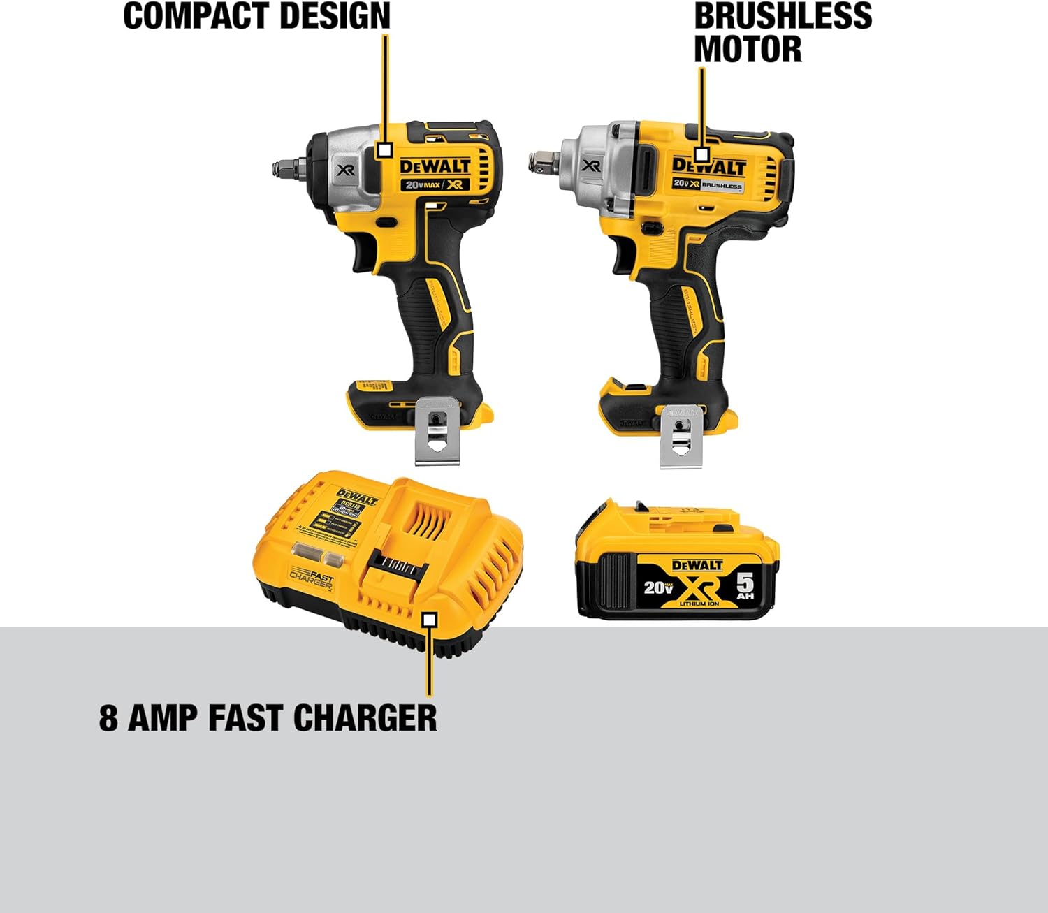 Dewalt - Brandclub - DEWALT 20V MAX Impact Wrench, Cordless 2-Tool