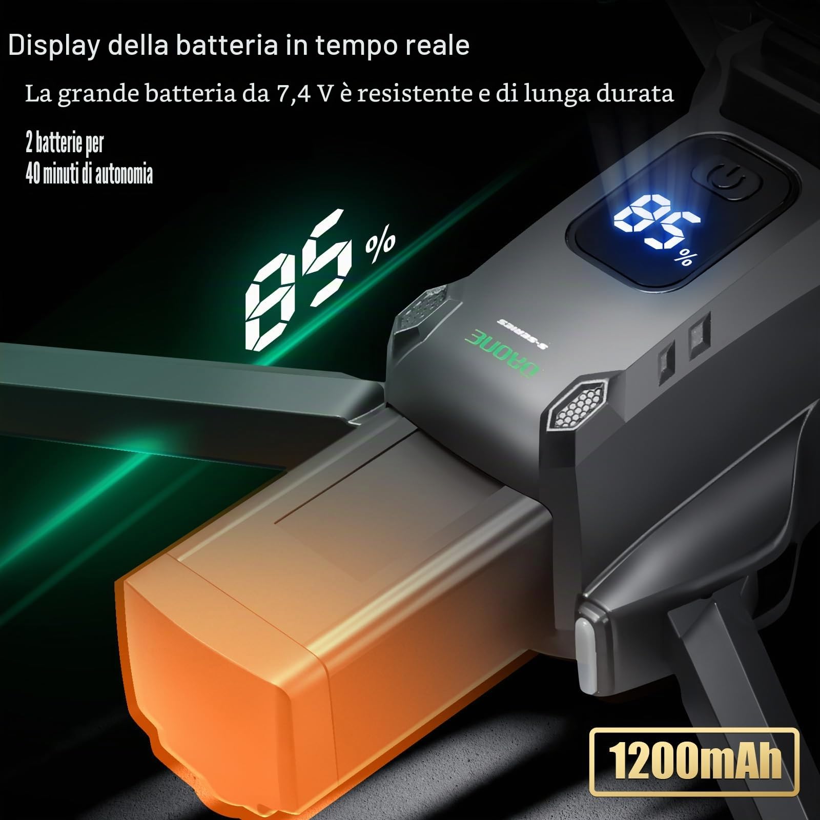 OBEST GPS Drone con Telecamera 4K, Wifi FPV Drone Professionale con Motore Brushless,120° Telecamera Regolabile Motorizzata,Evitare Gli Ostacoli,Radiocomando con Schermo,7.4V Batteria