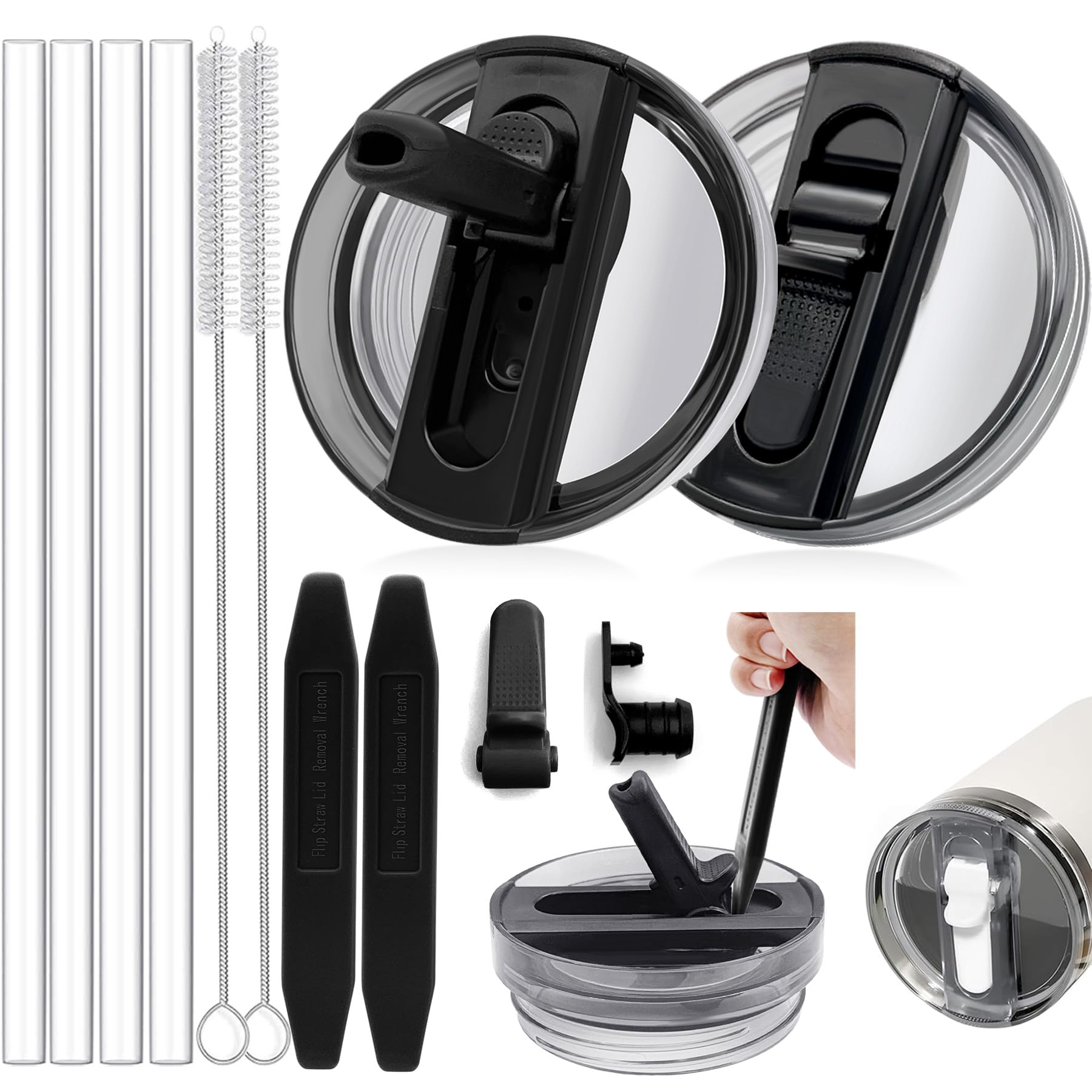10 stuks Stanley Cup accessoires set, siliconen morsbestendige