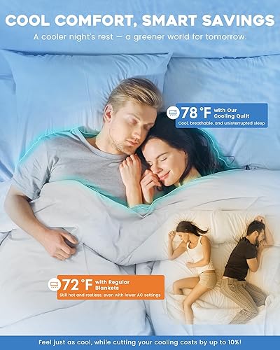 Miniatura 22 de Edredón refrescante tamaño Queen, manta refrescante de doble cara para personas que duermen con calor, Q-Max 0.4 de verano, transpirable