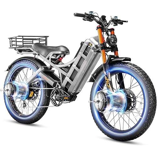 eAhora 2025 Romeo Pro3/Pro 2 Peak 5600W/4000w Electric Bike for Adults, 50Mph/46Mph Dual Motor Electric Bike, 60V 80Ah Battery up to 200+Miles,26"*4.0 Fat Tire Long Range Ebike