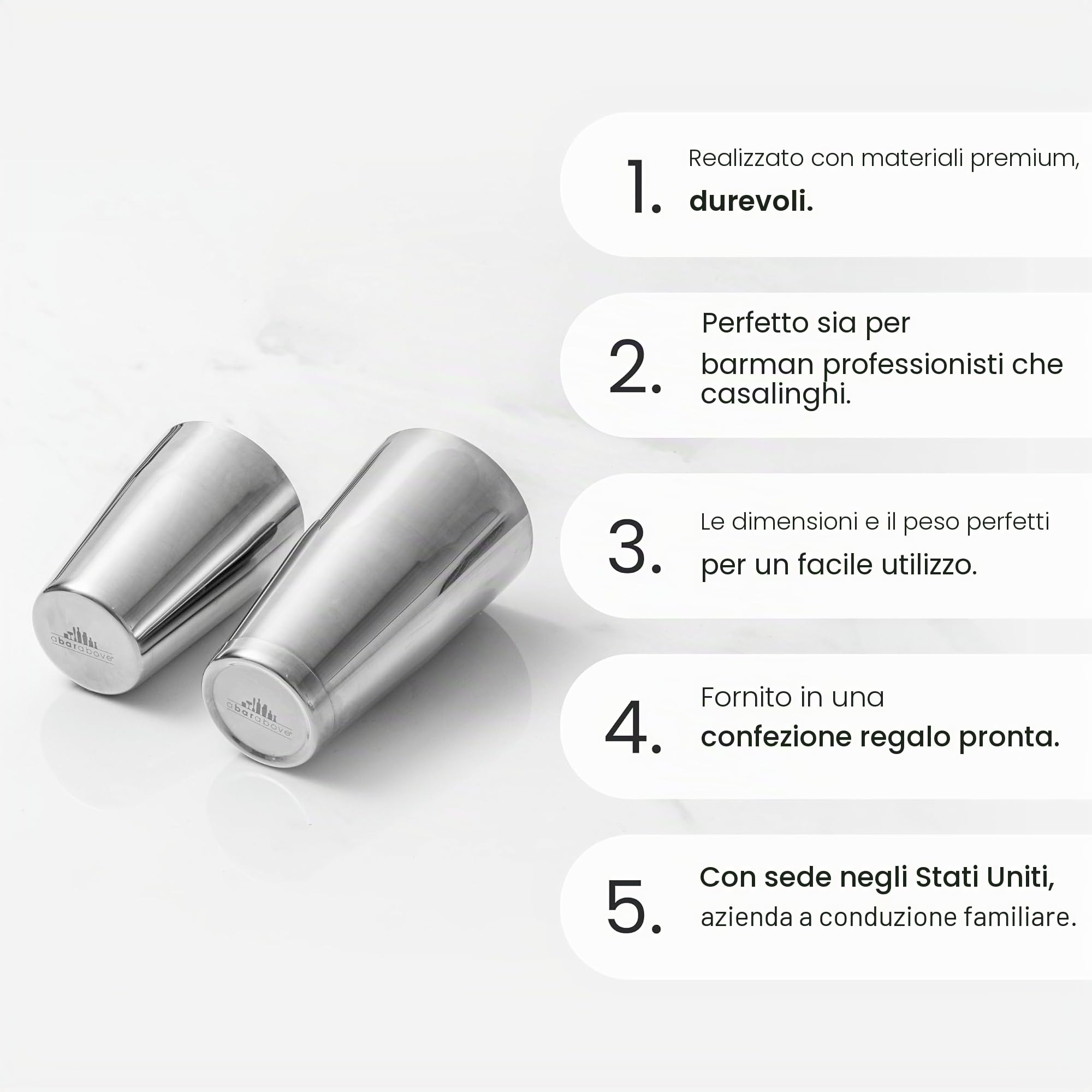 Top Shelf Bar Supply Acciaio inossidabile Boston shaker: 2 pezzi: professionale barista cocktail shaker 18 once e 28 once acciaio inossidabile