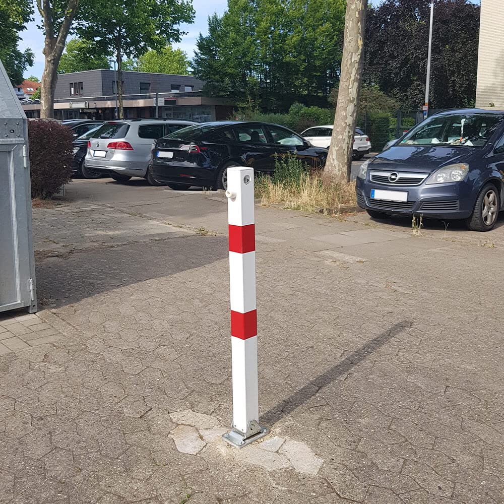 ROBUSTO Klapppfosten Aus Stahl - Absperrpfosten Zum Einbetonieren Mit Schloss