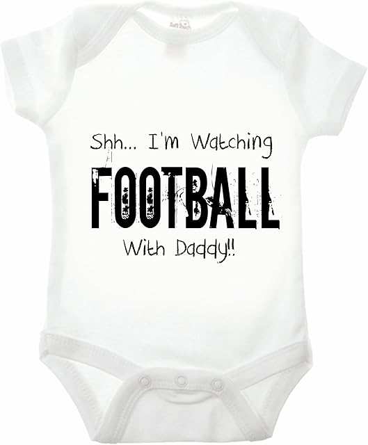 Reality Glitch Shh. I'm Watching Football with Daddy Funny Newborn Baby Grow Gift