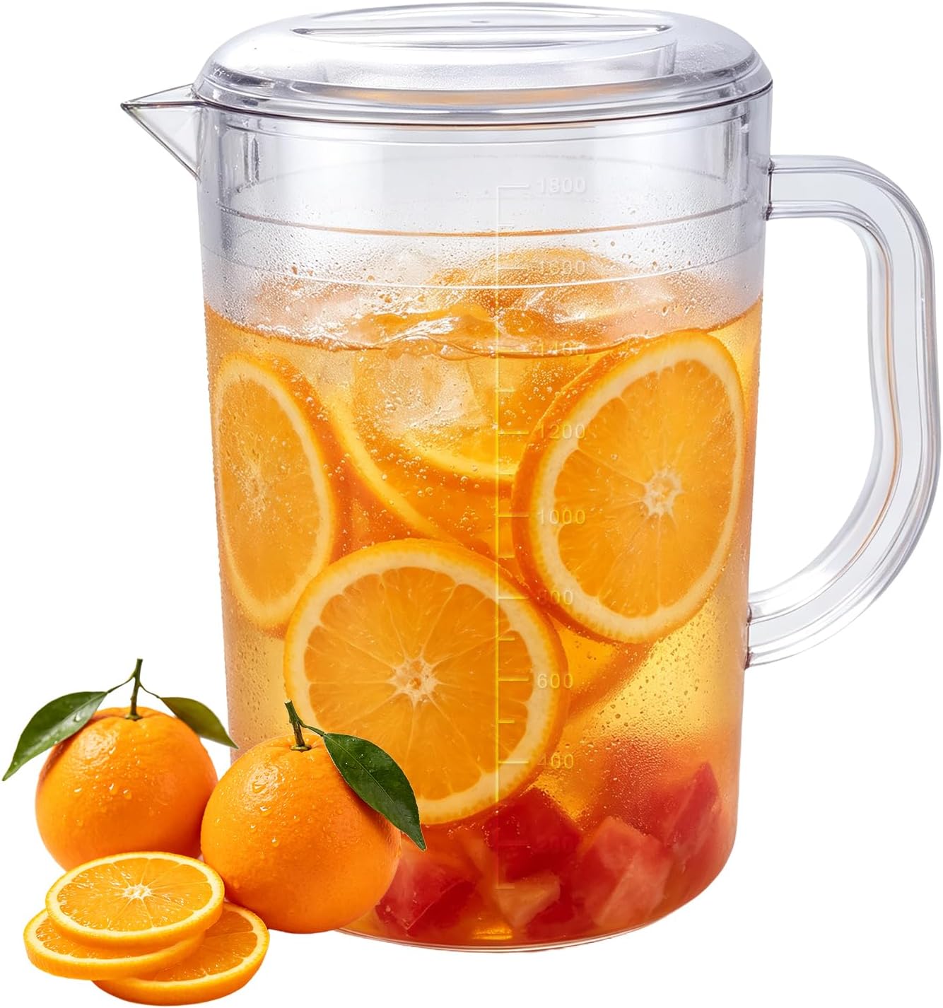 Plastic Water Pitcher with Lid for Juice Milk Ice Tea,1.9QT