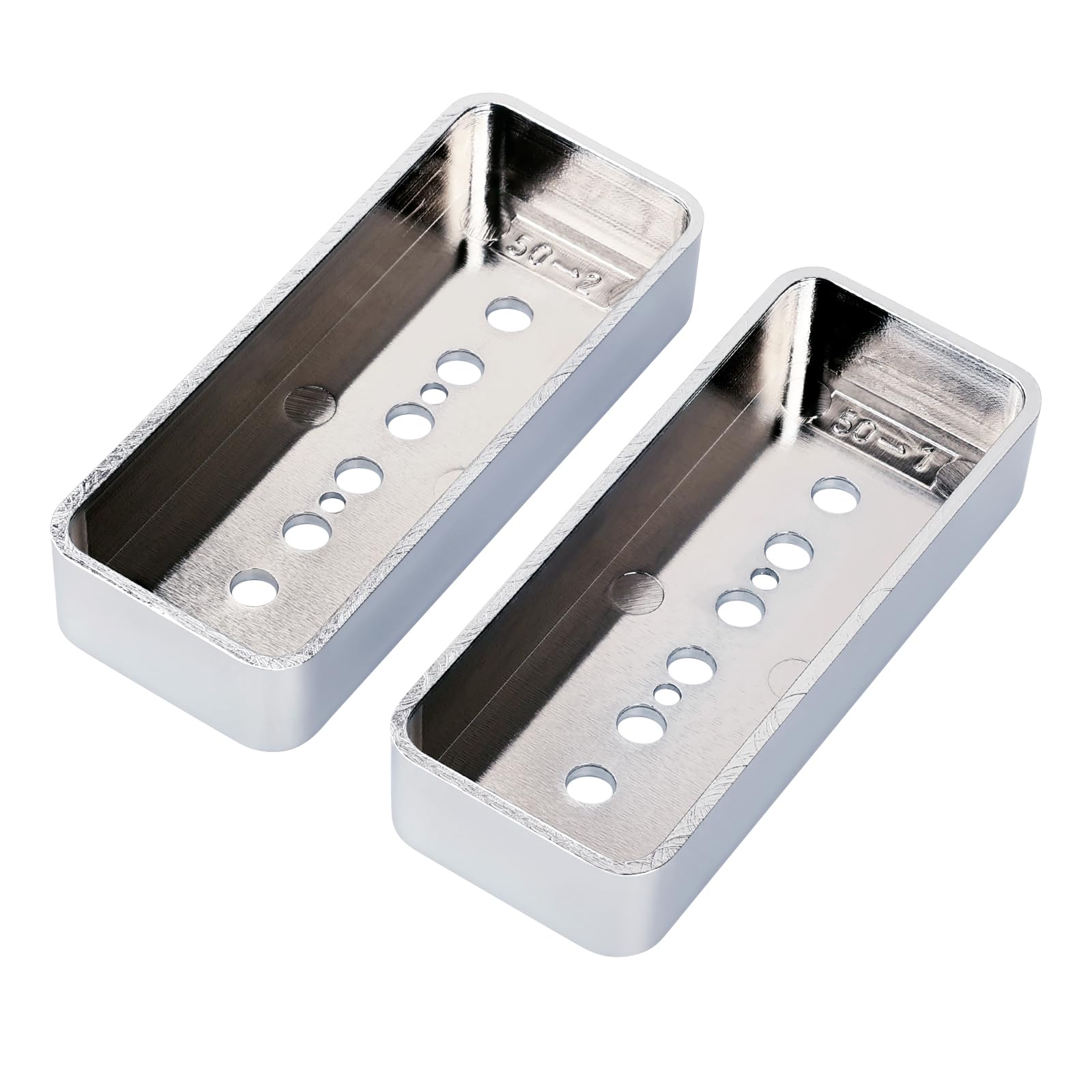 Banworks Plastic P90 Pickup Covers Electric Guitar P-90 Soapbar Pickup Covers 50mm (1-31/32") Neck Pickup Covers For Les Paul LP Electric Guitar Pack of 2 JT/SYQG-07 Chrome - Image 3