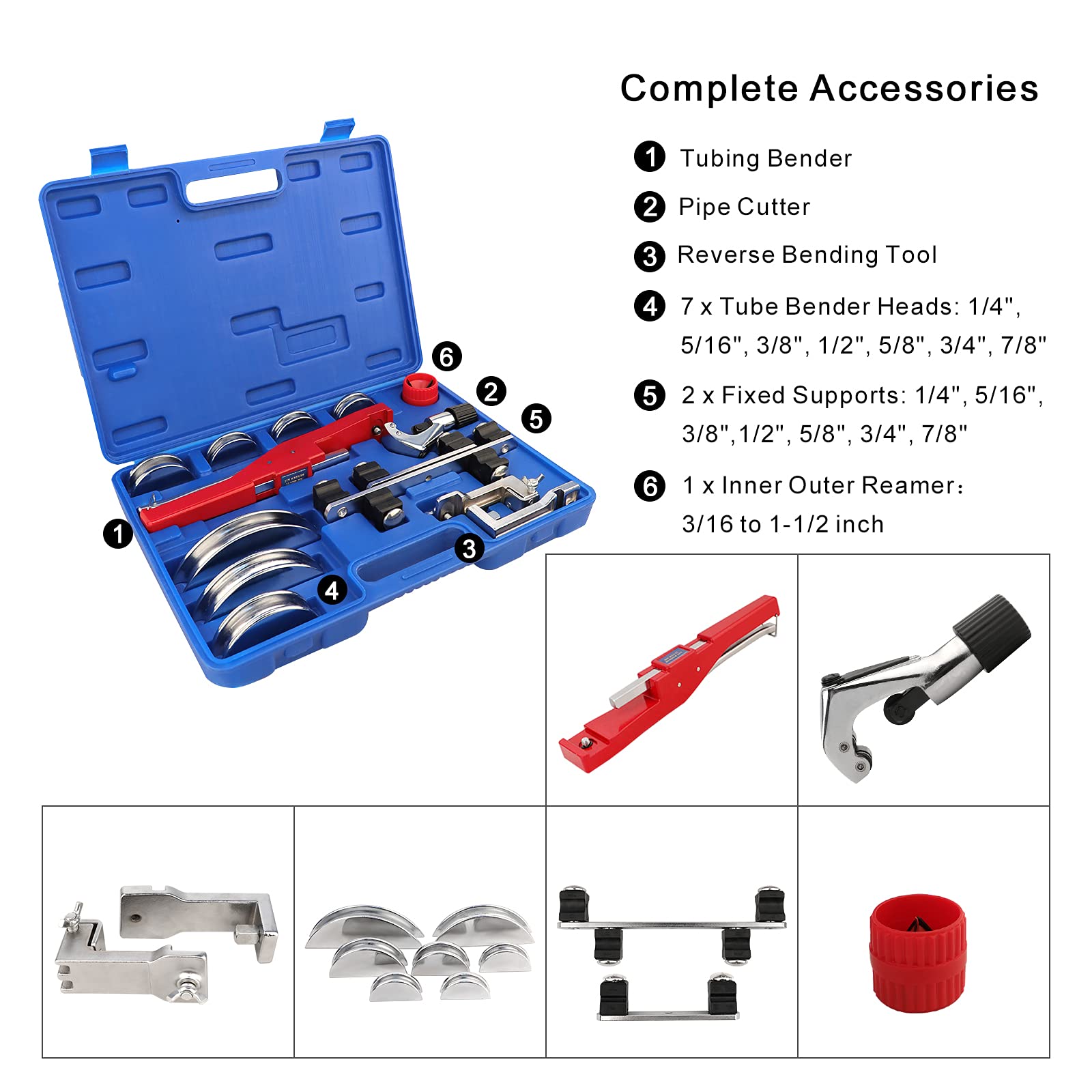 ATOLS Copper Aluminum Tube Bender Kit, Refrigeration Ratcheting Pipe