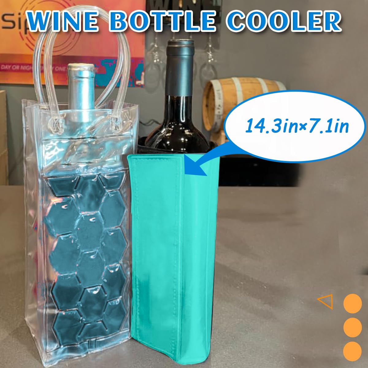 Active Wine Cooler, Freezer Sleeve, Cooler- Carrier, Quick Cooling, Cooling and Keeps Your Drink Cold Keep Cool and Chill Champagne Wine (2 Packs) — Amazon image 6