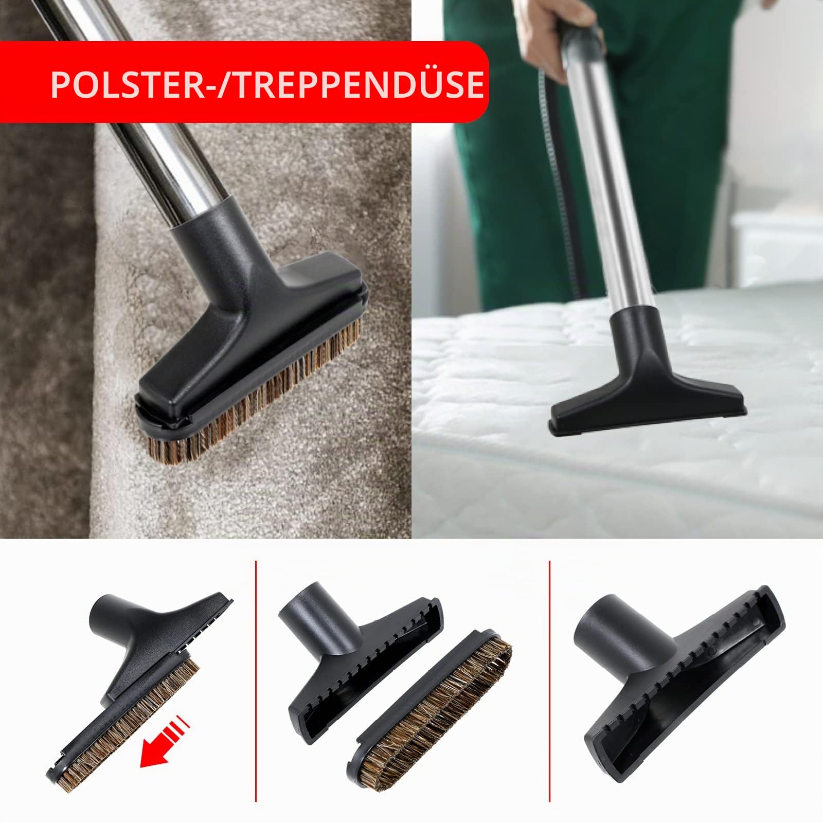 SPARES2GO Ersatzteil-Werkzeugbürstensatz für Numatic Henry Hetty Staubsauger (2,5 m)
